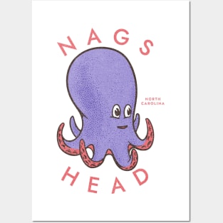 Nags Head, NC Summertime Vacationing Octopus Posters and Art